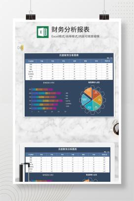 深蓝产品各地区月度财务分析Excel模板