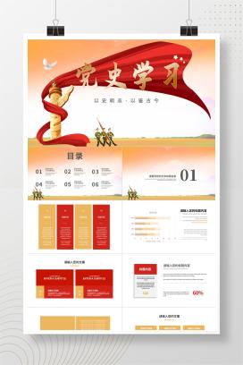 简约党政风建党党史学习报告PPT模板