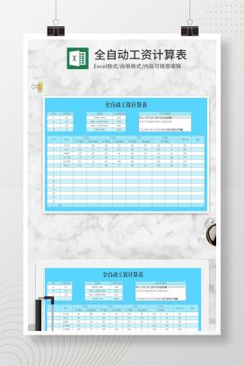全自动生产计件工资计算表Excel模板