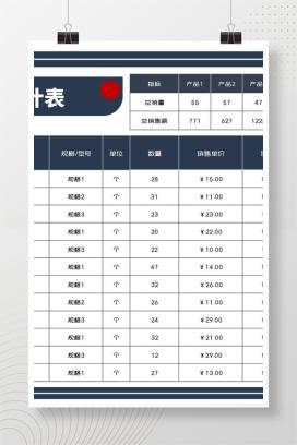 商务风店铺产品销售统计表Excel模板