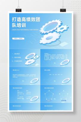 蓝色扁平风高效团队培训PPT模板