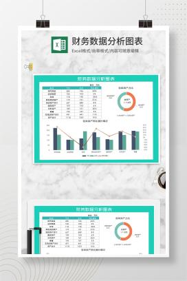 财务资产同期数据分析图表Excel模板